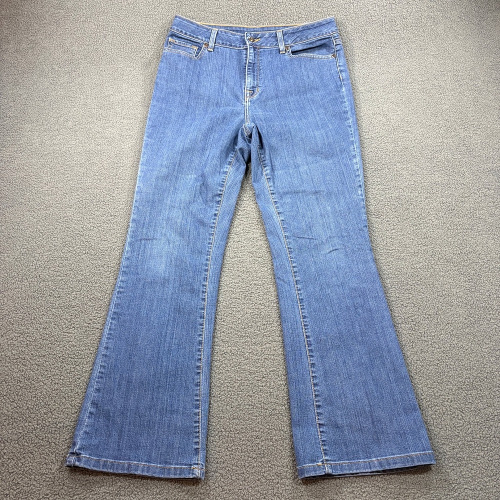L.L.Bean Jeans Womens 12 Blue Classic Fit LW003271 Straight Leg Stretch Denim
